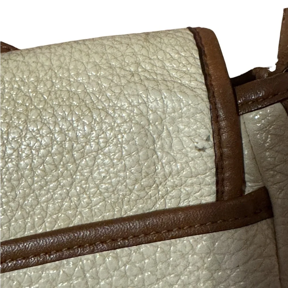Coach Hadley Leather D1494-F31664 Crossbody Handbag Colorblock Ivory & Brown